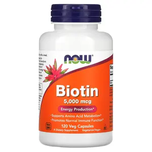 NOW Foods Biotin, 5,000 mcg, 120 Veg Capsules