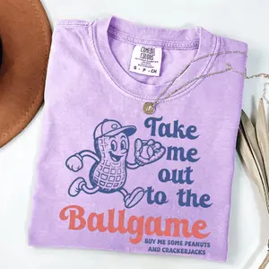 Take Me Out to the Ballgame Comfort Colors Shirt | Funny Baseball Graphic Tee | Retro Ballpark Game Day Shirt | Baseball Mom Tee