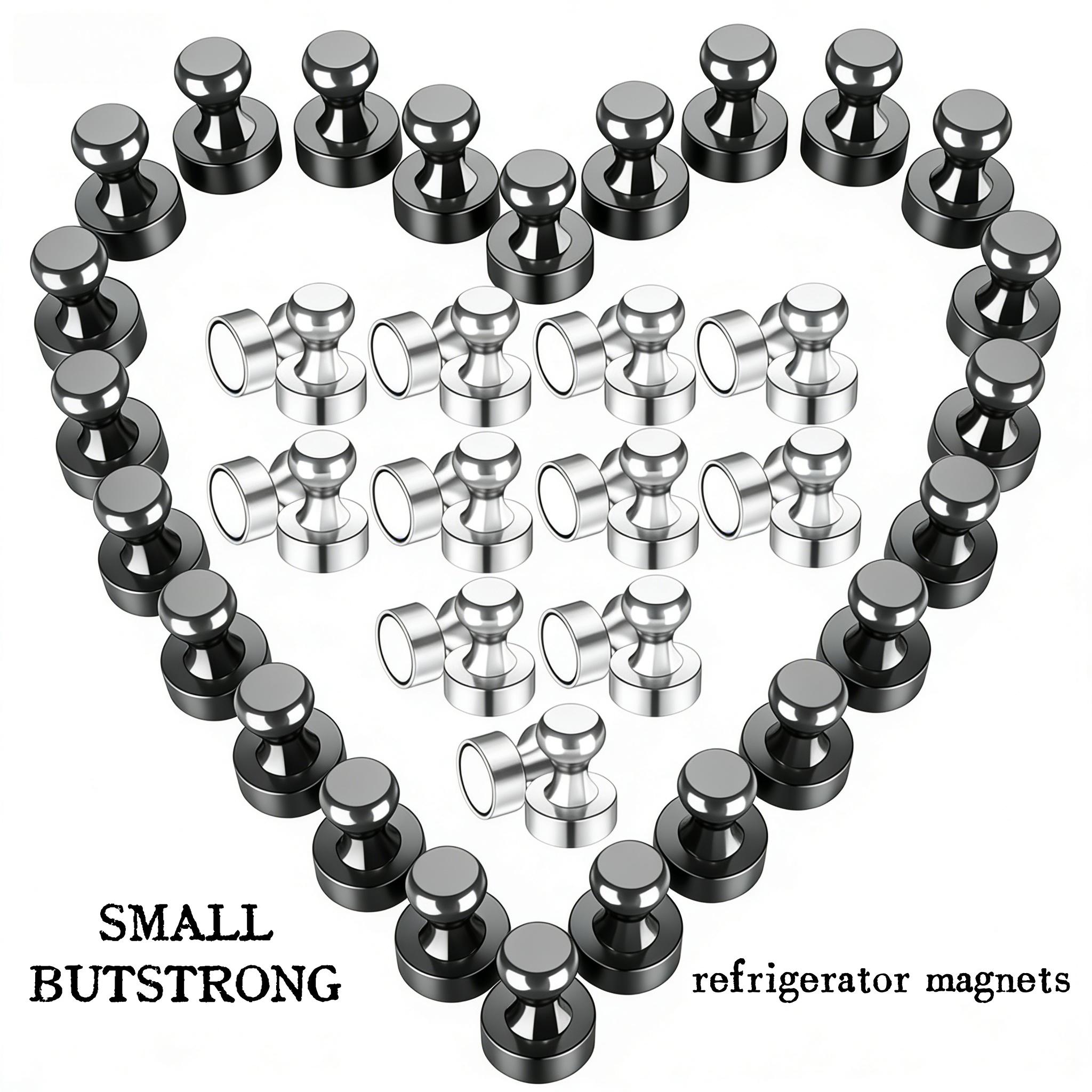 Multi-Purpose Strong Magnetic Push Pins Brushed Nickel Thumbtack Magnets for Refrigerator Whiteboard Locker School Classroom Bulletin Board Organization