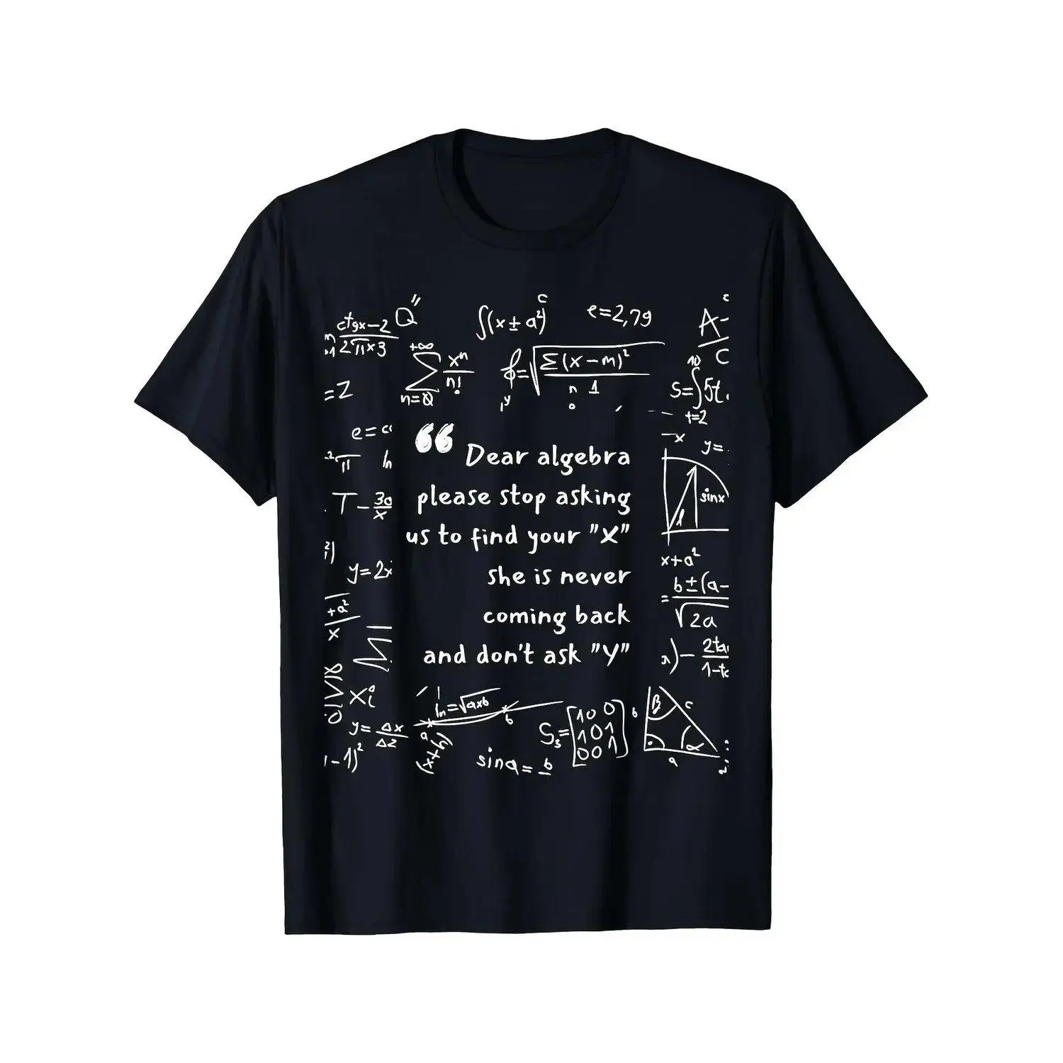 Funny Algebra Math Joke for Dear Algebra Equation Print Geeky Casual Mens Short Sleeve T Shirts Soft Relaxed Fit Office Math Enthusiast Giftplus Size Funny Boutique Round Neck Short Sleeves Tee