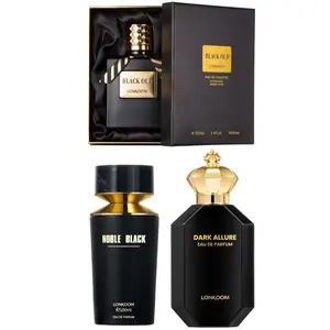 [LIVE promotion] Lonkoom 3pcs Set 3.4fl.oz EDP Unisex/Men|Black OUD&Noble Black&Dark Allure |Long-lasting Gifting Package Eau De Parfum