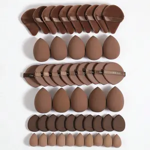 10PCS Makeup Sponges+10PCS Mini Makeup Sponges For Liquid Makeup+10PCS Triangle Powder Puffs For Loose Powder And Makeup Setting+10PCS Air Cushion Powder Puffs For Facial Makeup+10PCS Mini Air Cushion Powder Puffs For Facial Concealer Makeup