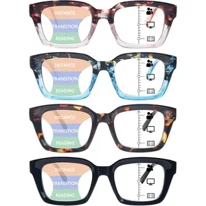 Progressive Multifocus Reading Glasses for Women, Oprah Style Blue Light Ladies Computer Readers Eyeglasses