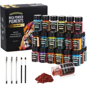 Mica  Pigments, 36 Colors, 10g Bottles, for , Soap, Candle, Crafts