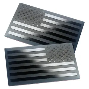 4-PCS American Flag Badge Decals, black metal American Flag decals forward and reverse set car truck stickers.excellent gifts for Christmas and new year，Must-buy on Black Friday