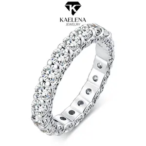 Kaelena Eternity Ring D Color VVS Lab-Created Moissanite Ring S925 Sterling Silver Jewelry Perfect for stacking, Men or Women's Birthday, Mother's Day Gift, Anniversary, Daily Wear and Wedding Set