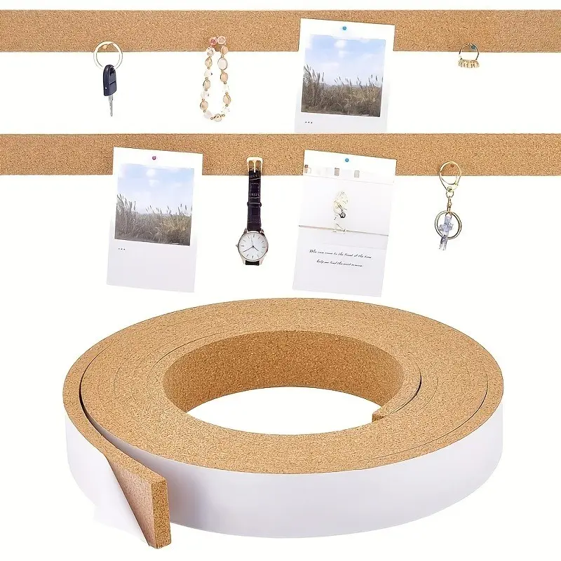 Soft Cork Bulletin Board, 39.37 Inch Long X 0.98 Inch Wide, Frameless with Adhesive Backing, Ideal for Office, School, Home, Office Home Decor, Office Accessories