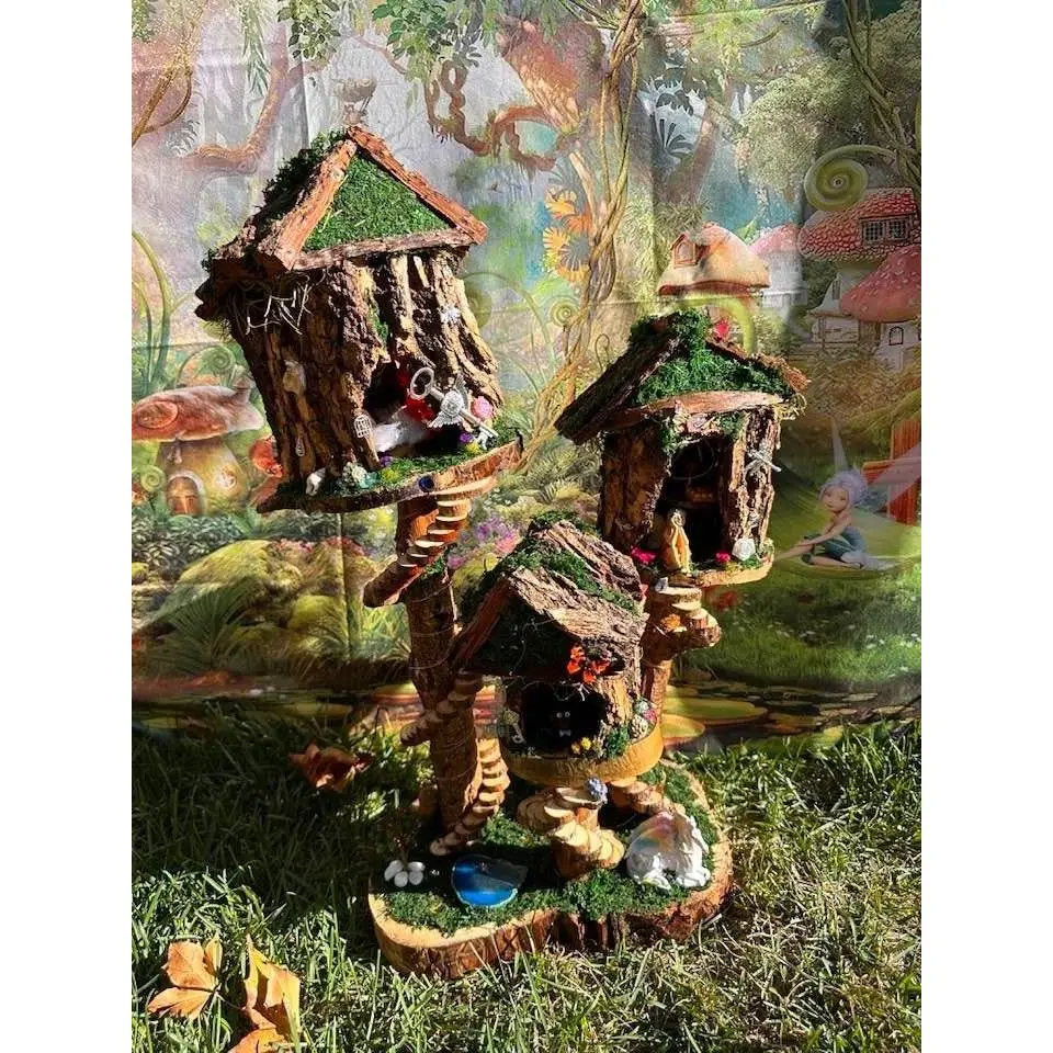 Huge Fairy House Fully Decorated With Lights And Furniture Unicorn Pegasus On Platform Stunning Dollhouse Fairy