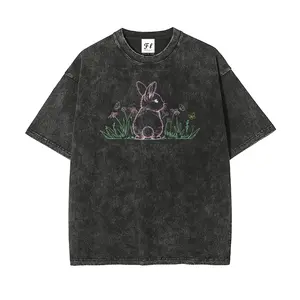 Floral Easter Shirt, Easter Shirt, S~5XL Oversize Unisex Washed T-Shirt for Women and Men's Unisex Fit Batik Cotton Oversize Streetwear Menswear  Super Soft Pre-Shrunk