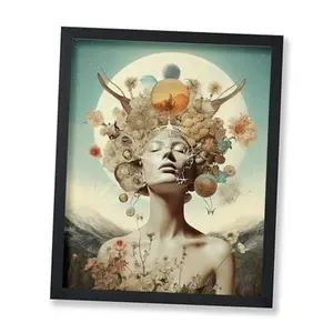 Trendy PosterPsychedelic Poster - Woman Portrait Print - Trippy Art - Surreal Art - Trendy Decor Gift Room Decoration Christmas Painting Ornaments Photo