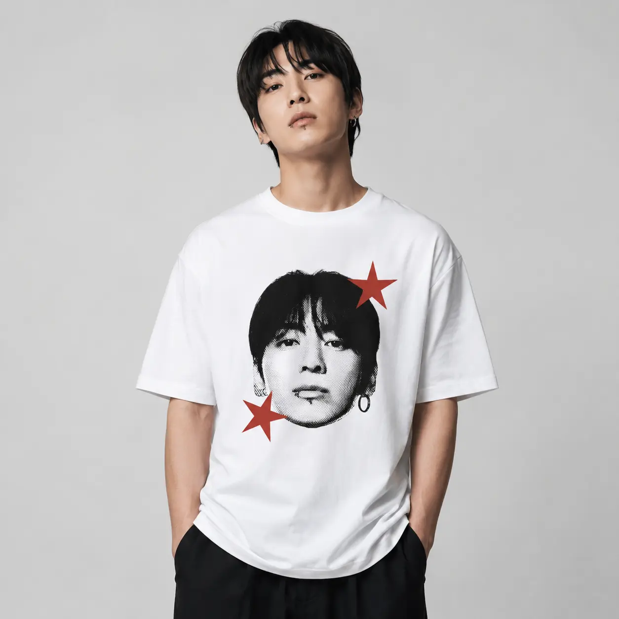 Triple Star Inspired Kpop T-shirt, Unisex Concert Fan T-Shirt, Music Festival Streetwear Shirt
