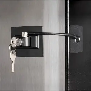 Refrigerator Lock with Built-in Keyed Lock (Black)