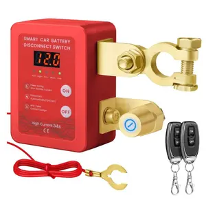 Upgraded Remote Battery Disconnect Switch 12V with Digital Voltage Display Anti-Theft Protection & Free Install Kit for Car Truck RV Boat Vehicle Engine Battery Drain Protection