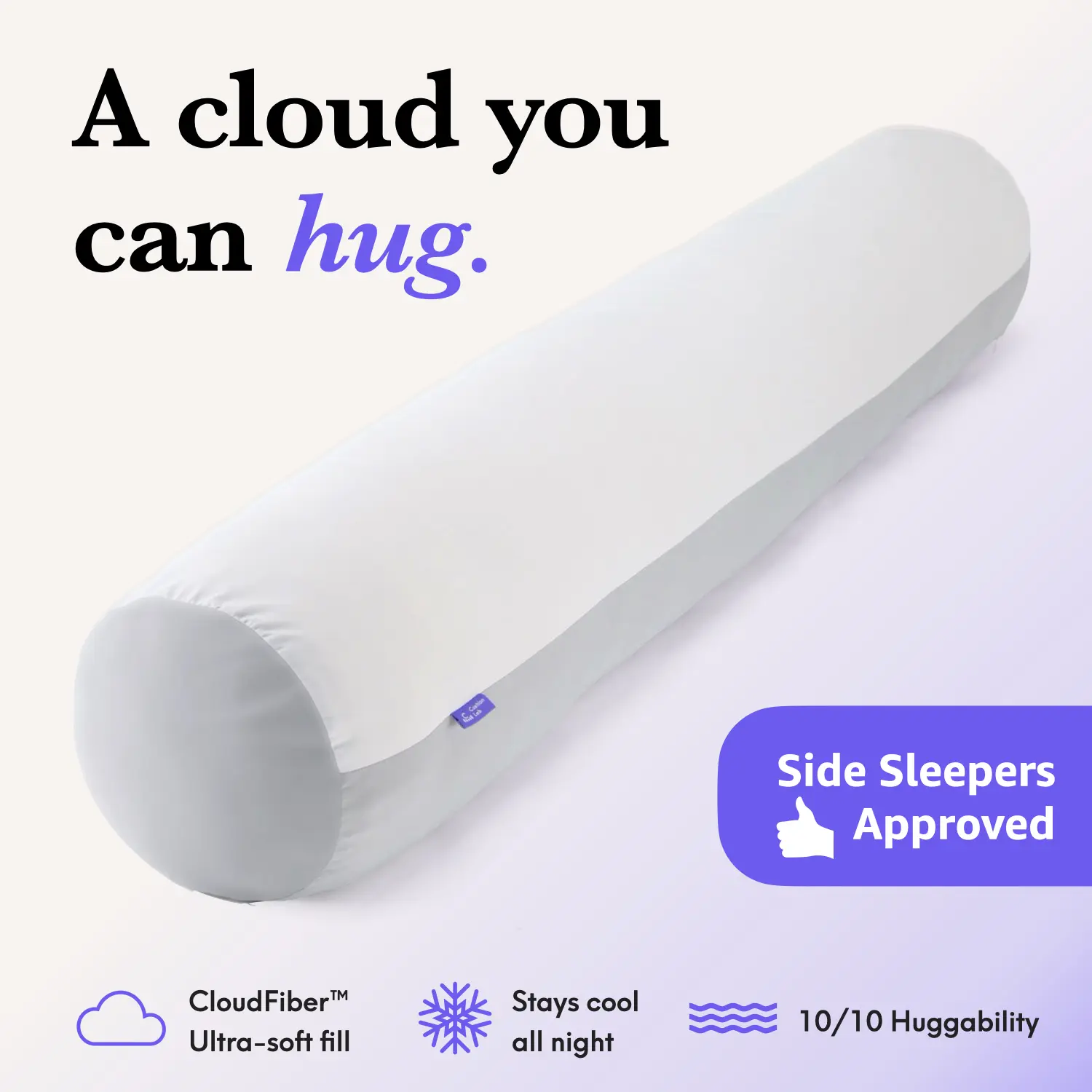 Cushion Lab | Jumbo Side Sleeper Body Pillow — Hug a Squishy Cloud, Every Night — Cooling Body Pillow for Side Sleepers & Pregnancy
