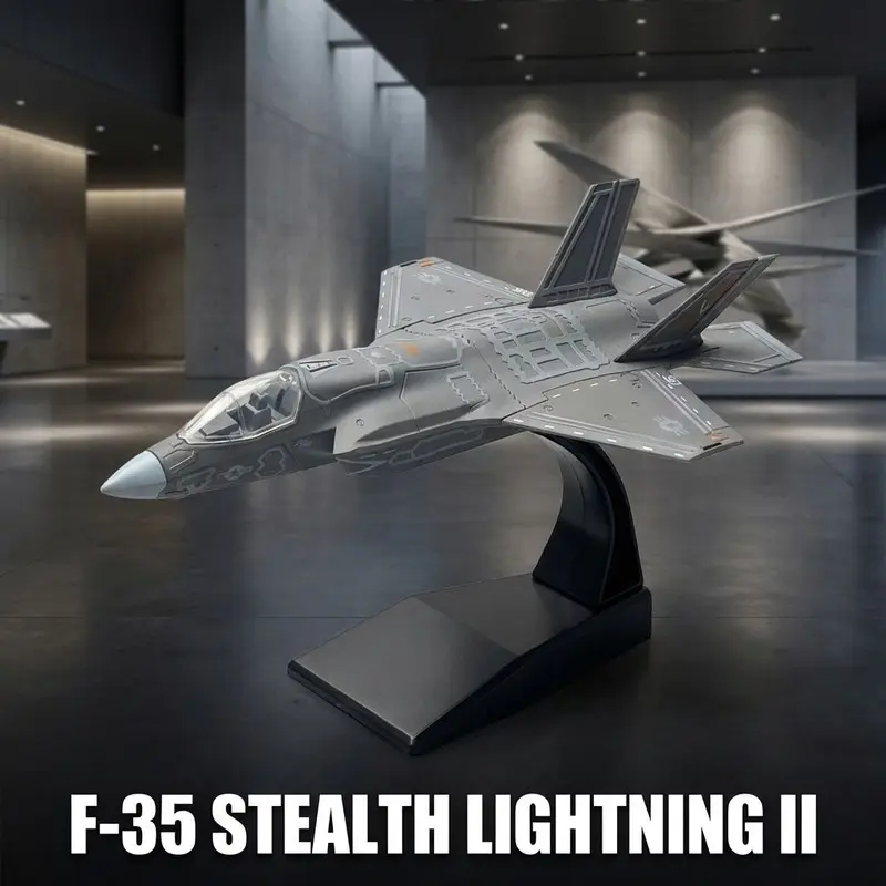 1:72 Scale Precision F-35 Stealth Lightning II Aircraft Model with Base, Sturdy Durable Plastic, Adult Collectible, Desk Decor, Office Decoration, Perfect for Aviation Enthusiasts
