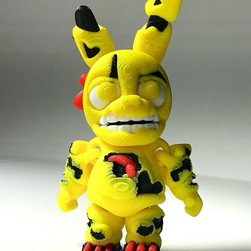 Springtrap Mini Figure - Yellow with Black and Red Accents Collectible Toy