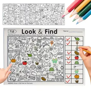 Interactive Hidden Object Book, Observation Search Activity Book, Focus Game, Visual Learning Tools, Classroom Activities, Back-To-School Supplies