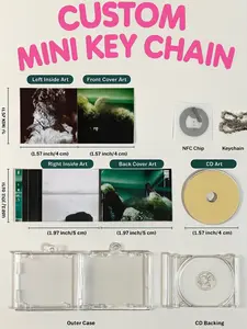 Custom Mini CD Keychain Full Creation Handmade Acrylic with Digital NFT Personalized Gift for Music Lovers Handmade Clear Acrylic Mini CD Design with Secure Keychain Ring