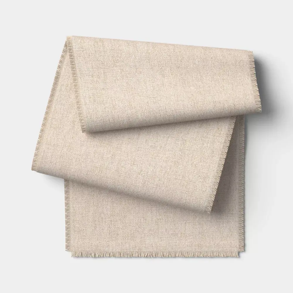 90"x20" Woven Table Runner Natural - Threshold