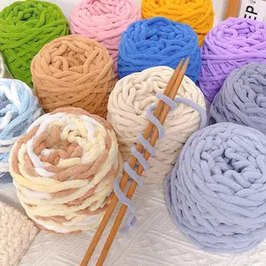 5pcs Chunky Chenille Yarn, Ultra-Soft Knitting Yarn, Easy Crochet Yarn, DIY Chunky Yarn - Beginner-Friendly for Scarves, Hats, Blankets, Multiple Colors Available for Craft Projects