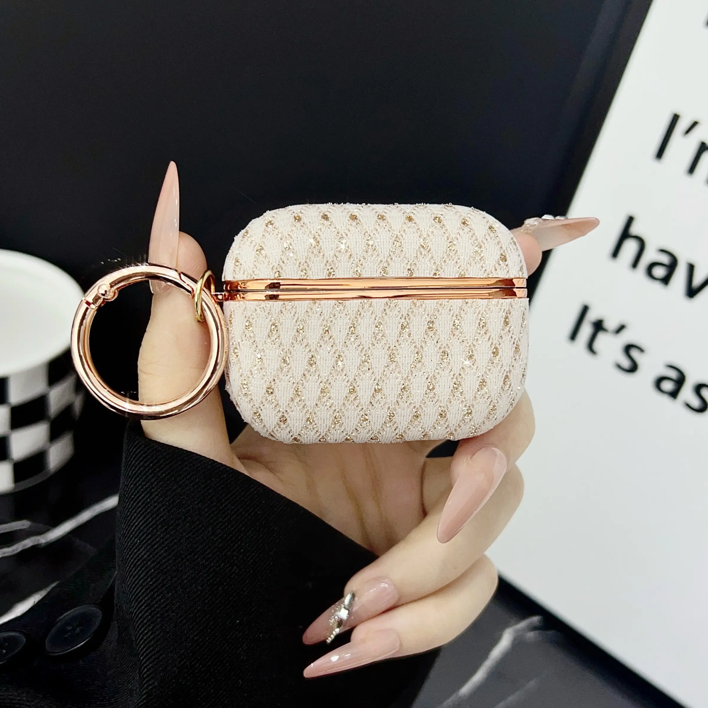 Luxury Plated Glitter Rhombus Earphone Case, Compatible with AirPods Pro/pro2, AirPods 4/3/1/2, Anti-Drop, Anti-Scratch, Fashion Gift, Earphone Protective Cover