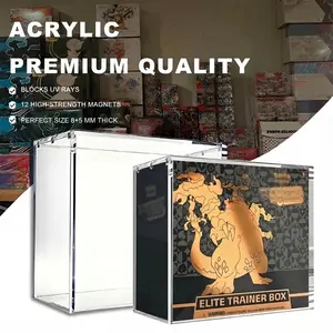 ETB&Booster Acrylic Display Box,Collectible Storage Container,8mm + 5mm Acrylic Material,Clear Magnetic Display,Dustproof Storage Case,High Quality Acrylic Container,New Arrival,Popular,Essential,Portable,Multi-Scene Use,Shelf Decor,Collection Display