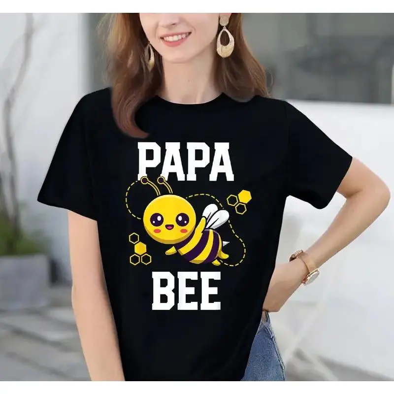 100%cotton Family Bee Shirts Papa Daddy Birthday First Bee Day Outfit T-Shirt Top Casual Streetwear Graphic