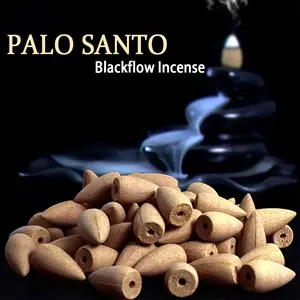 High-Quality Palosanto Natural Backflow Incense Cones, Rich Aroma, Continuous Burning, Aesthetic Smoke Effect, Ideal for Purifying Air, Meditation, Yoga, Reading