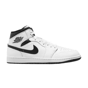 Men's Jordan 1 Mid White/Black-White-Black (DQ8426 132)
