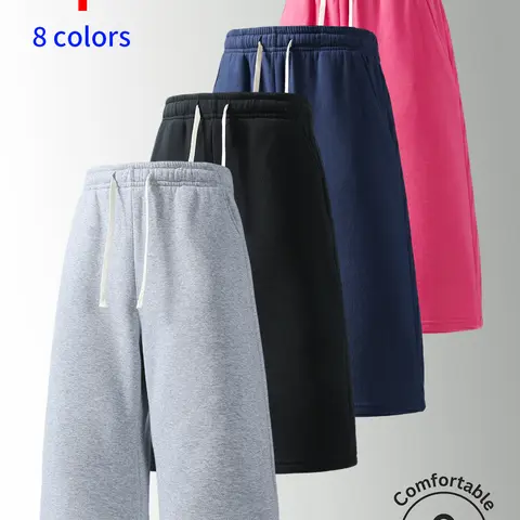 3-Pack Men’s casual 3/4 shorts: elastic waistband drawstring athletic 3/4 shorts. Simple solid color that pairs easily—suitable for summer daily commuting and work, street and outdoor activities, holiday leisure, sports running, a