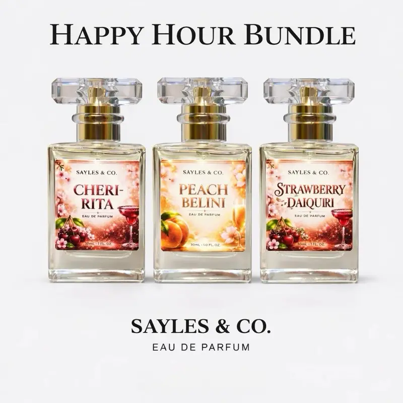 Sayles & Co. Happy Hour Bundle - Cheri-Rita, Peach Belini, Strawberry Daiquiri Eau de Parfum Set