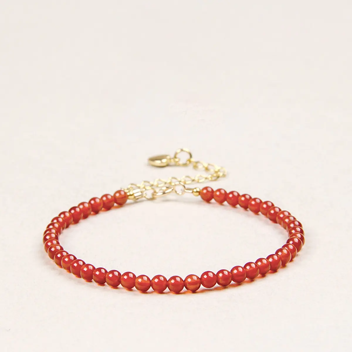 Adjustable Carnelian Bracelet for Women, Dainty 3mm Healing Crystal Jewelry, Genuine Stone Round Beads with Natural Luster, Stone Bead Bracelet, Enhance Vitality, Arm Candy Accessories, Anniversary