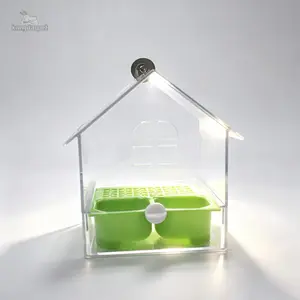 in 1 Hanging Window Bird Feeder & Bath Bowl, Multifunctional Bird Feeder House Bird Cage Accessory