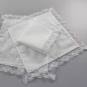 12 Beautiful lace white handkerchiefs new 11 x 11 inches