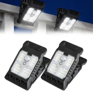 Solar Clip Light with Motion Sensor, 2026 New Portable Outdoor LED Light for Camping, Adjustable Clip On LED Security Lamp for Garden, Fence, Patio, Deck, Garage(2PCS)