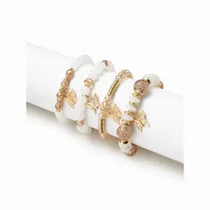 Cider 4PCS BUTTERFLY BEADED BRACELET SET