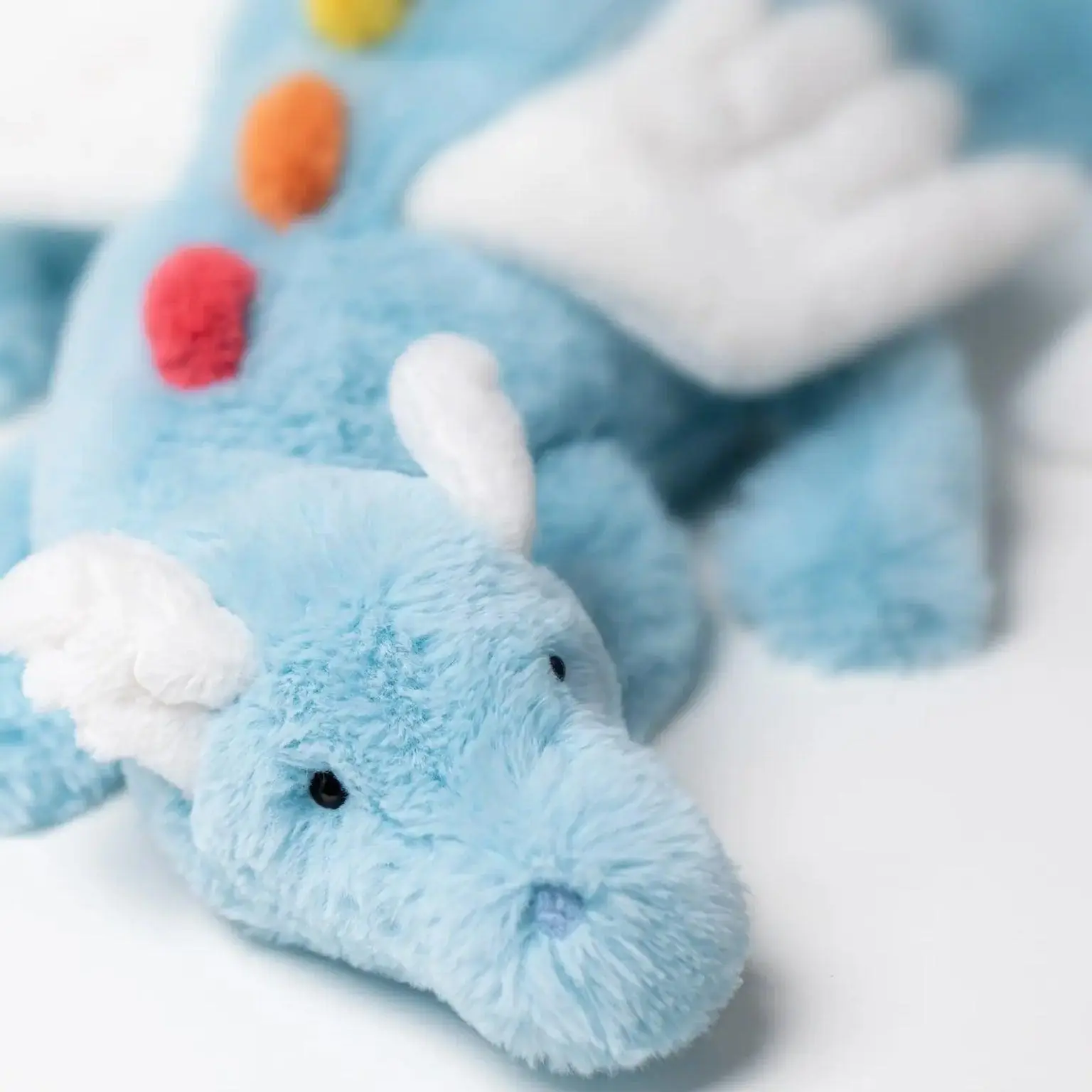 Jellycat Sky Dragon Stuffed Animal - Cute Blue Dragon Plush Toy with White Wings, Ultra Soft Fantasy Cuddle Buddy for Collectors & Gifting