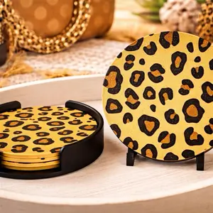 Leopard Print Coaster Set