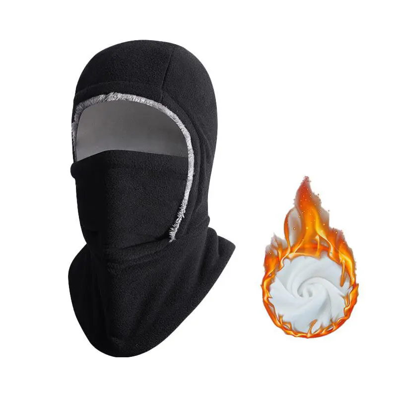 Winter Warmth 2-in-1 Hat & Face Mask - Windproof, Thick Fleece Lining for Cycling, Running, Skiing, Machine Washable, Black