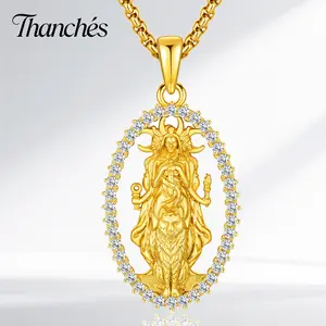 Thanches Hecate Necklace Triple Goddess 925 Sterling Silver Pendant Triple Goddess Witches Magic Hekate Jewelry Greek Mythology Moon Amulet Witchcraft Gift for Women Men