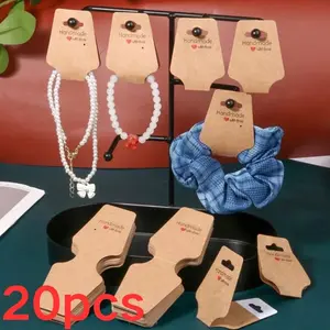 20pcs Jewelry Display Cards with Adhesive Backing, Bracelet and Necklace Showcards, Ideal for Home or Store Displays