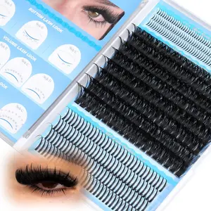 calphdiar Lash Clusters DIY Lash Spikes Eyelash Clusters 436pcs 100D Fluffier Lashes Clusters Spiky Individual Lashes with Bottom Lashes 5-21mm False Eyelashes D-Curly Manga Cluster Eyelash Extensions