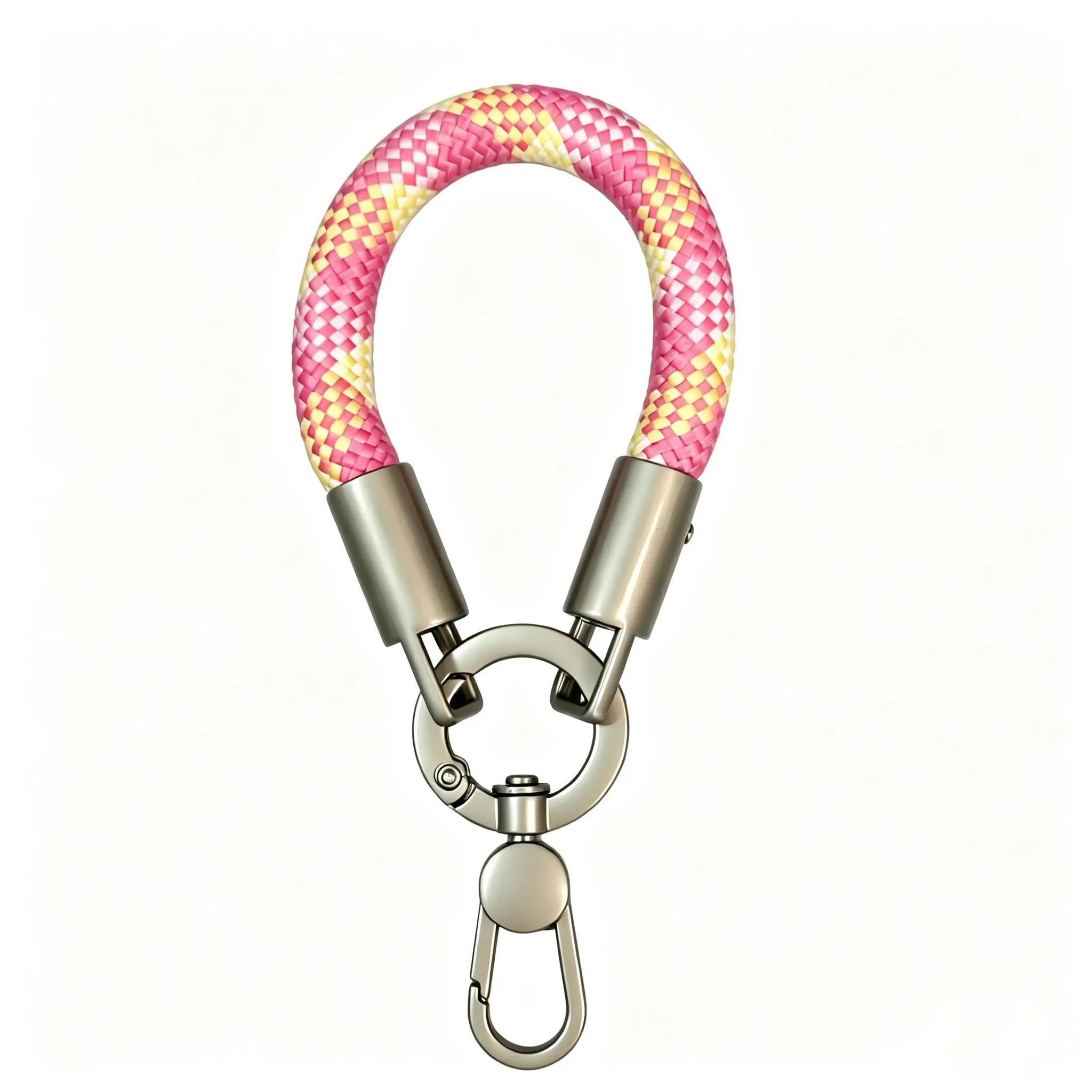 New Colorful Woven Short-Length Finger Loop Lanyard - Key Holder with Multi-Color Keychain for Camping Essentials