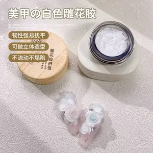Solid Builder Gel for Nails Pearly White & Clear Solid Builder Gel Non-Sticky Hard Gel for Nail arts.