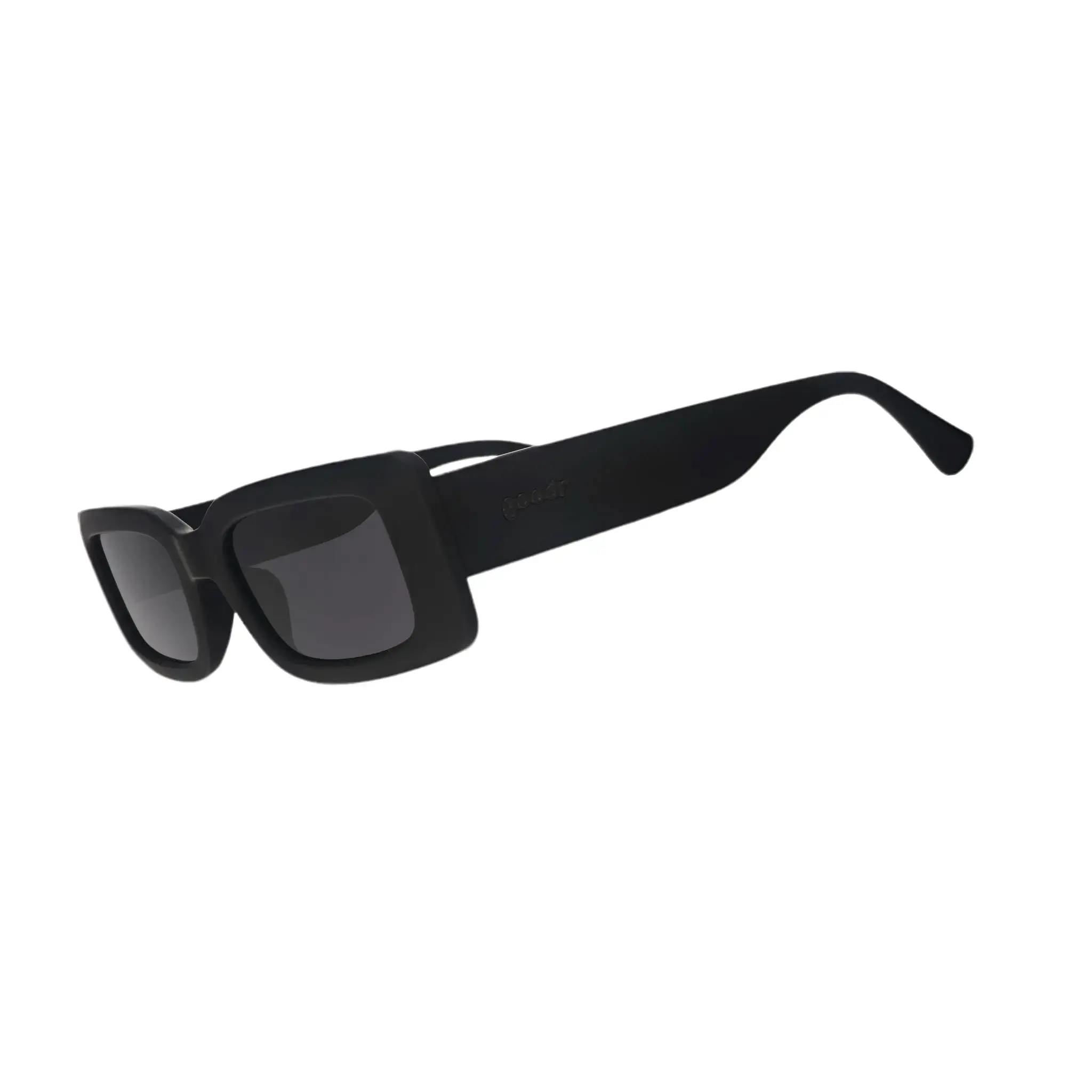 goodr Lost All Sense of Time Medium Size (Luxe G) Solid Black Frame with Black Lens, UV400, No Slip No Bounce No Tangle
