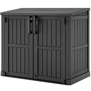 Outdoor Storage Room - 15 Bs. Per Sq. Ft. Roof Capacity, 36 Cu. Ft. Storage Capacity, Waterproof Resin Lockable Door, Step Latch, can be Used for Tool Storage, Utility Room, Storage for Pool Supplies, Small Trash Can-Christmas Gifts