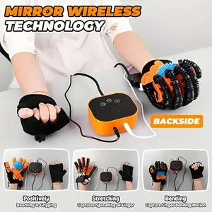 Adjustable Hand Robotic Glove-Finger Exerciser & Rehabilitation Device For Enhanced Hand Function, Easy To Use, Ideal For Hemiplegia Recovery & Strength, Orange& Black Design, Strength Accessory |     Modern Rehabilitation