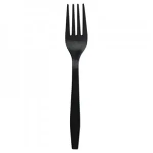 Boardwalk BWK Heavyweight Polypropylene Cutlery, Fork, Black