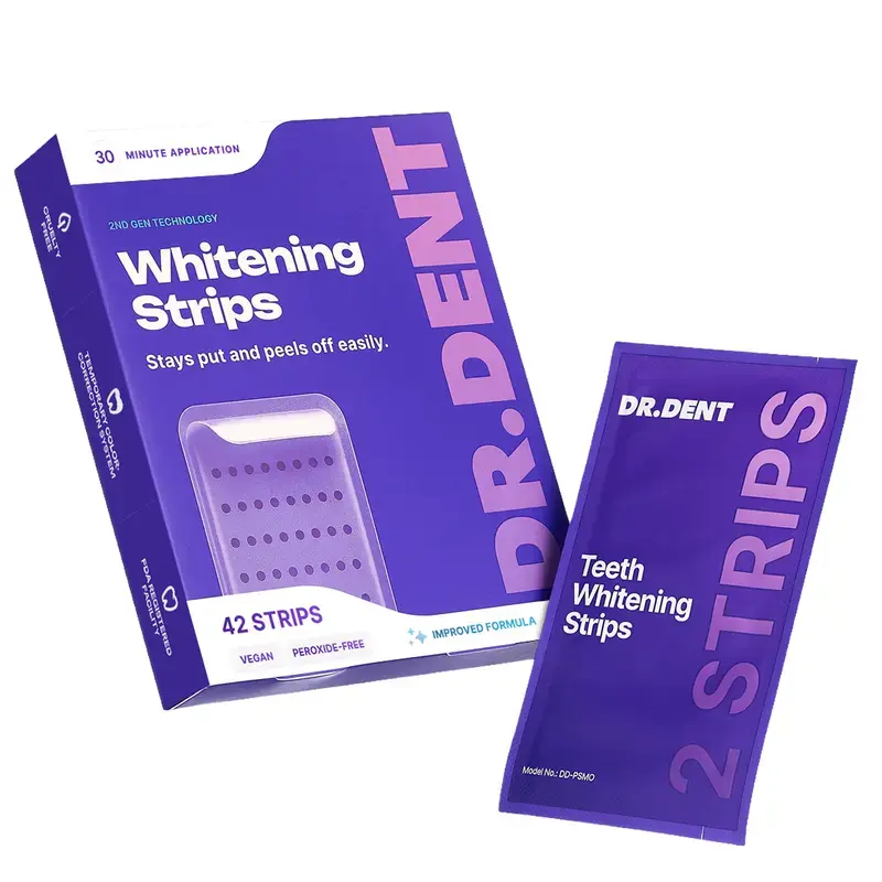 DRDENT Violet Teeth Brightening Strips - 7/21 Brightening Treatments - Gentle on Teeth Whitening - Peroxide-Free