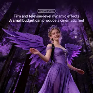 Electric Purple Wings for Cosplay & Halloween - Handmade EVA Material,  Includes Extra Batteries, Clothes Dress Costumes Fit face masks face mask mask Womenswear gloves scarf head wrap mens hats moo moo and scarf set Fit